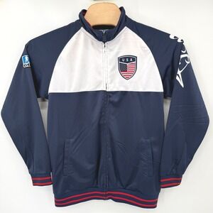 GOL Track Jacket Men Large Navy USA Soccer Full Zip Patriotic Lightweight Sporty